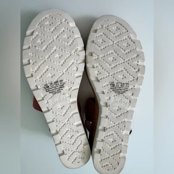 Zodiac Oceana Wedge Sandals with Leather and Fabric Woven Straps - Picture 7 of 7